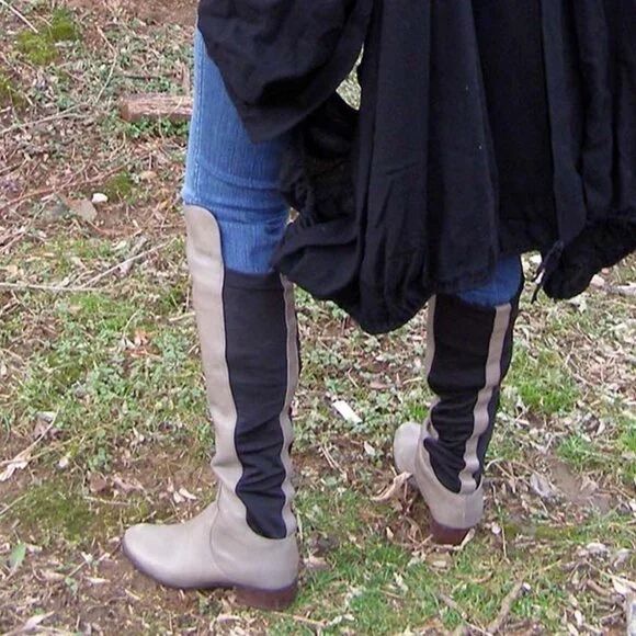 Vintage size 9 Charles David Taupe Leather Knee High Boots - Picture 13 of 13